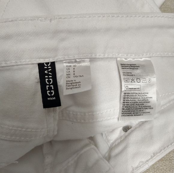 H&M White High Waisted wide leg jeans - Picture 8 of 13